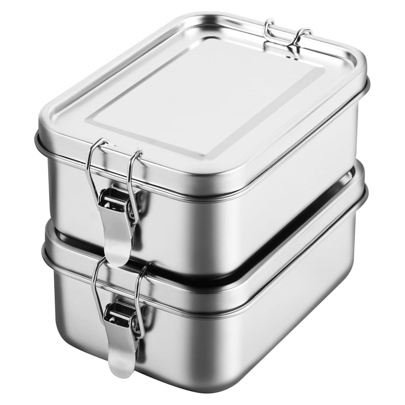 Caja Bento Acero Inoxidable Gofullhome 850ml 2 Pcs Reutilizables