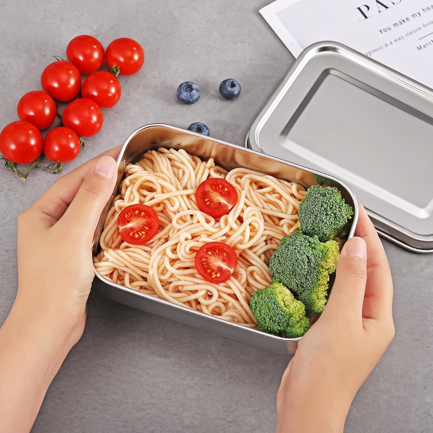 Caja Bento Acero Inoxidable Gofullhome 850ml 2 Pcs Reutilizables