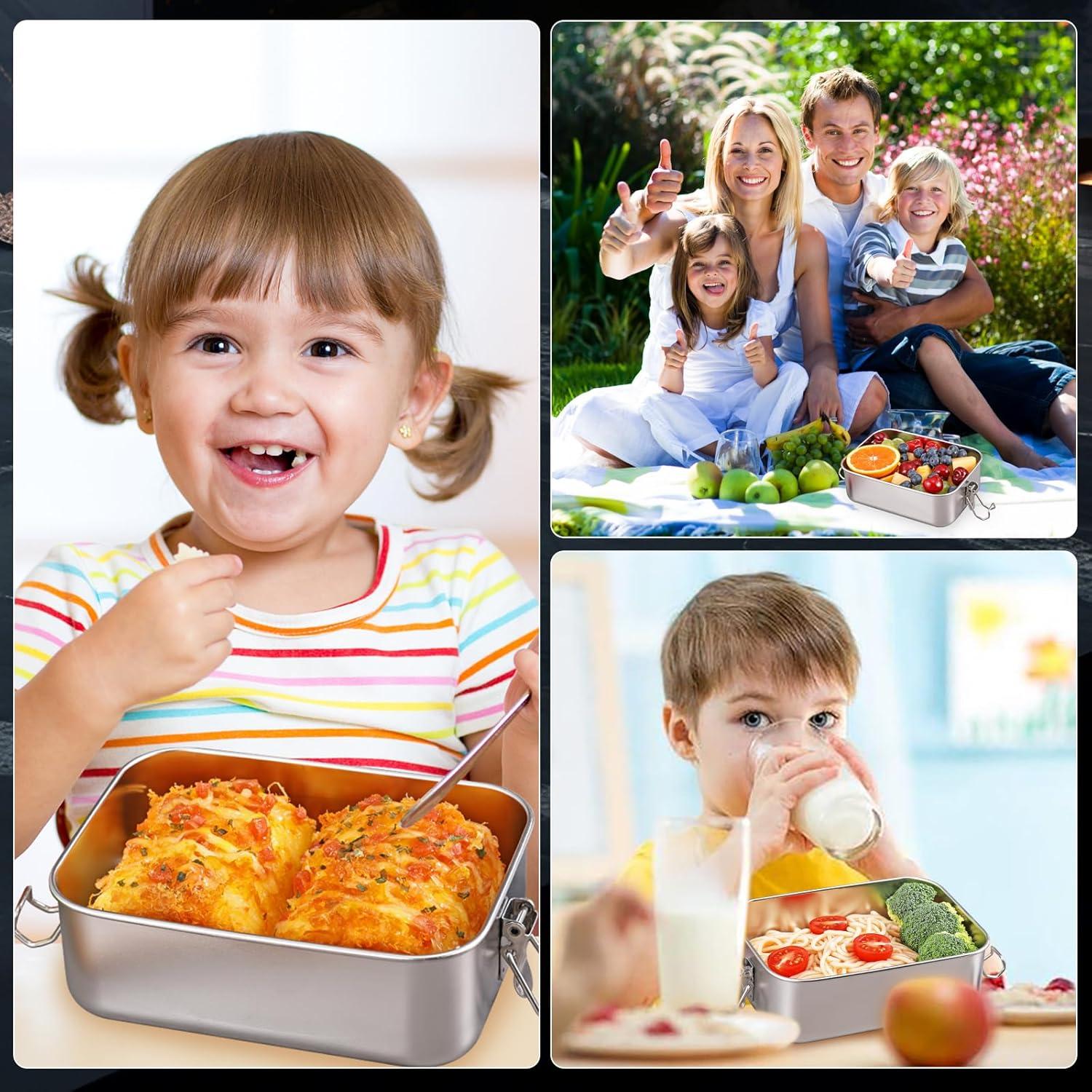 Caja Bento Acero Inoxidable Gofullhome 850ml 2 Pcs Reutilizables