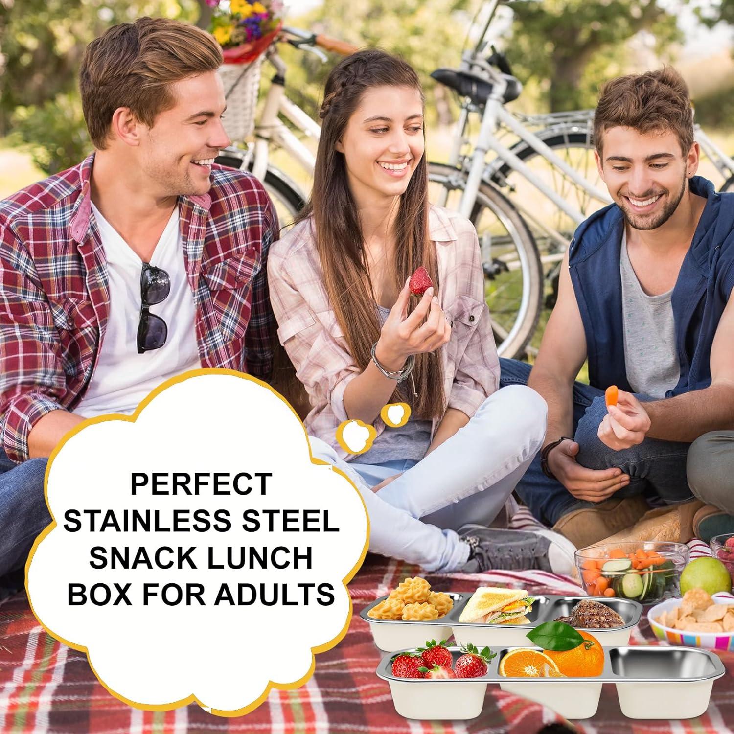 Contenedor de Aperitivos de Acero Inoxidable CLFORLORGN 3 Compartimentos