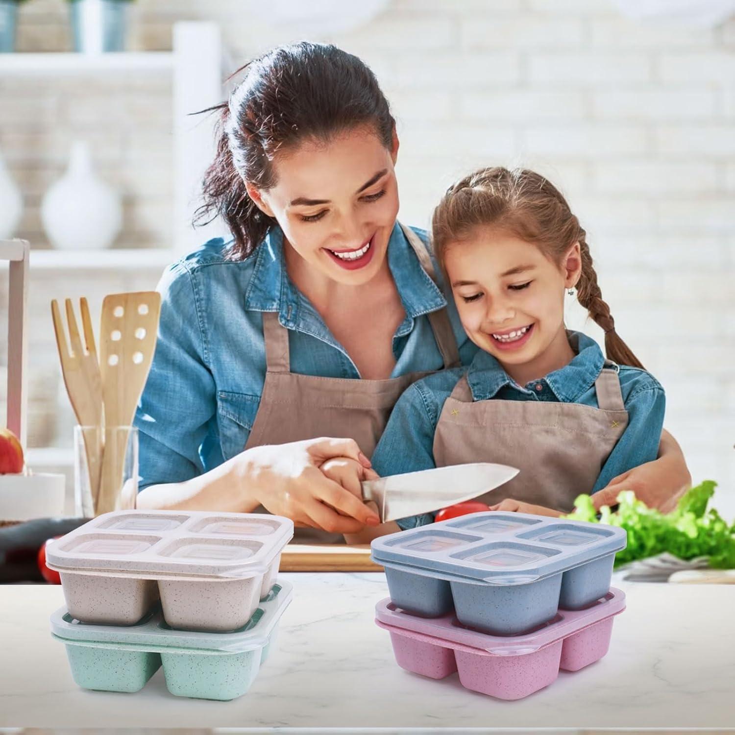 4 Contenedores Snackle Box ZSYSUP - Almuerzo Reutilizables 0.71 kg