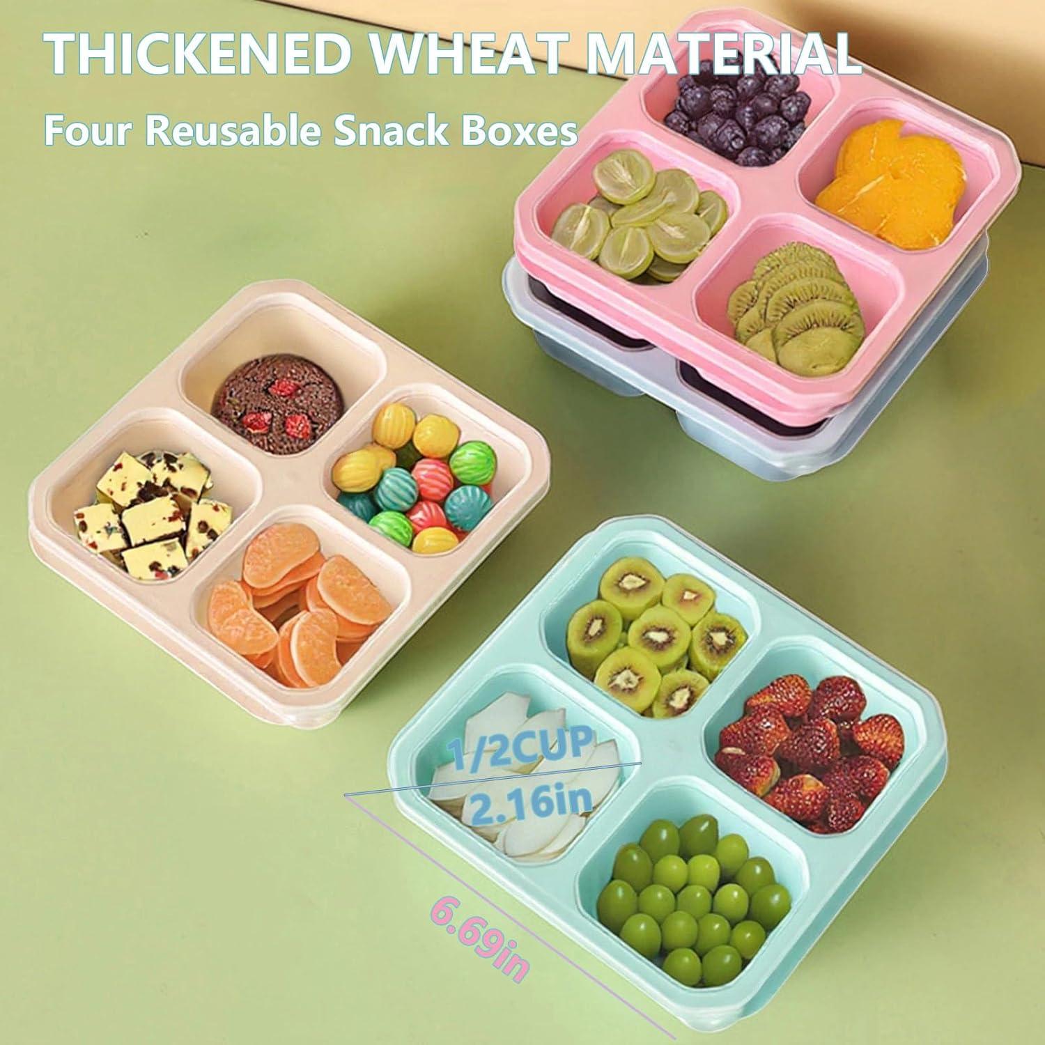 4 Contenedores Snackle Box ZSYSUP - Almuerzo Reutilizables 0.71 kg