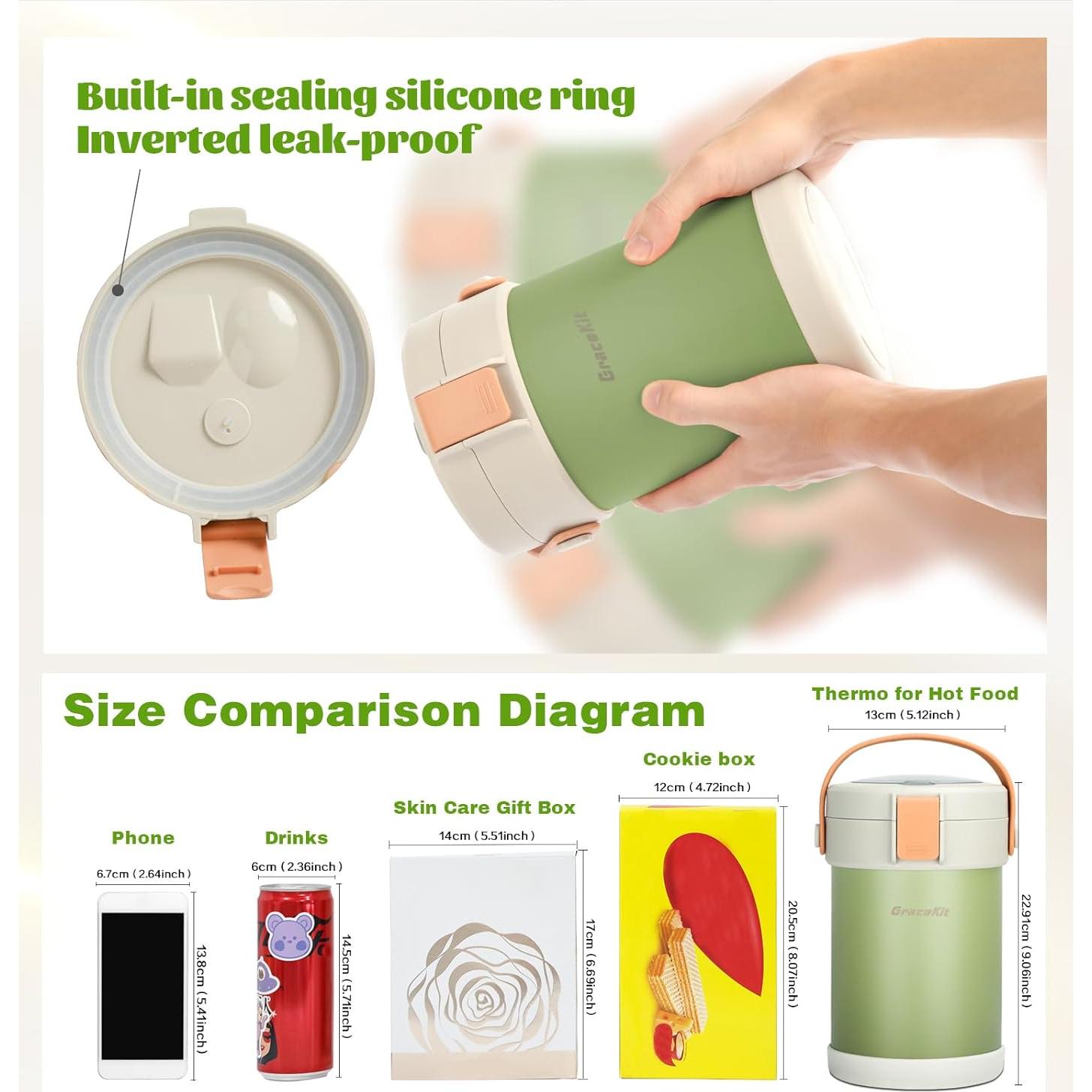 Termo de Comida Caliente GraceKit 67oz Acero Inoxidable Verde