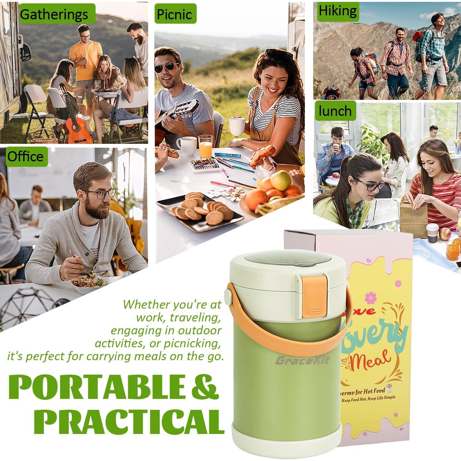 Termo de Comida Caliente GraceKit 67oz Acero Inoxidable Verde