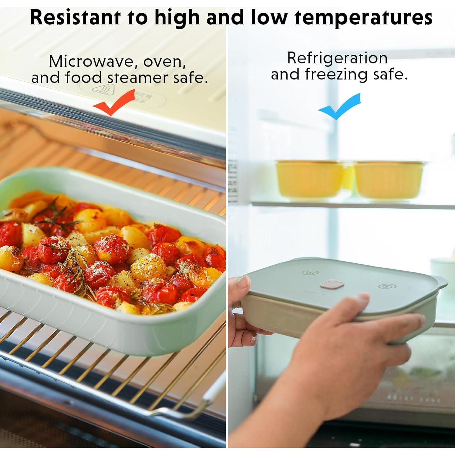 Contenedor de Alimentos Cerámica Buydeem 0.5L Verde Cálido