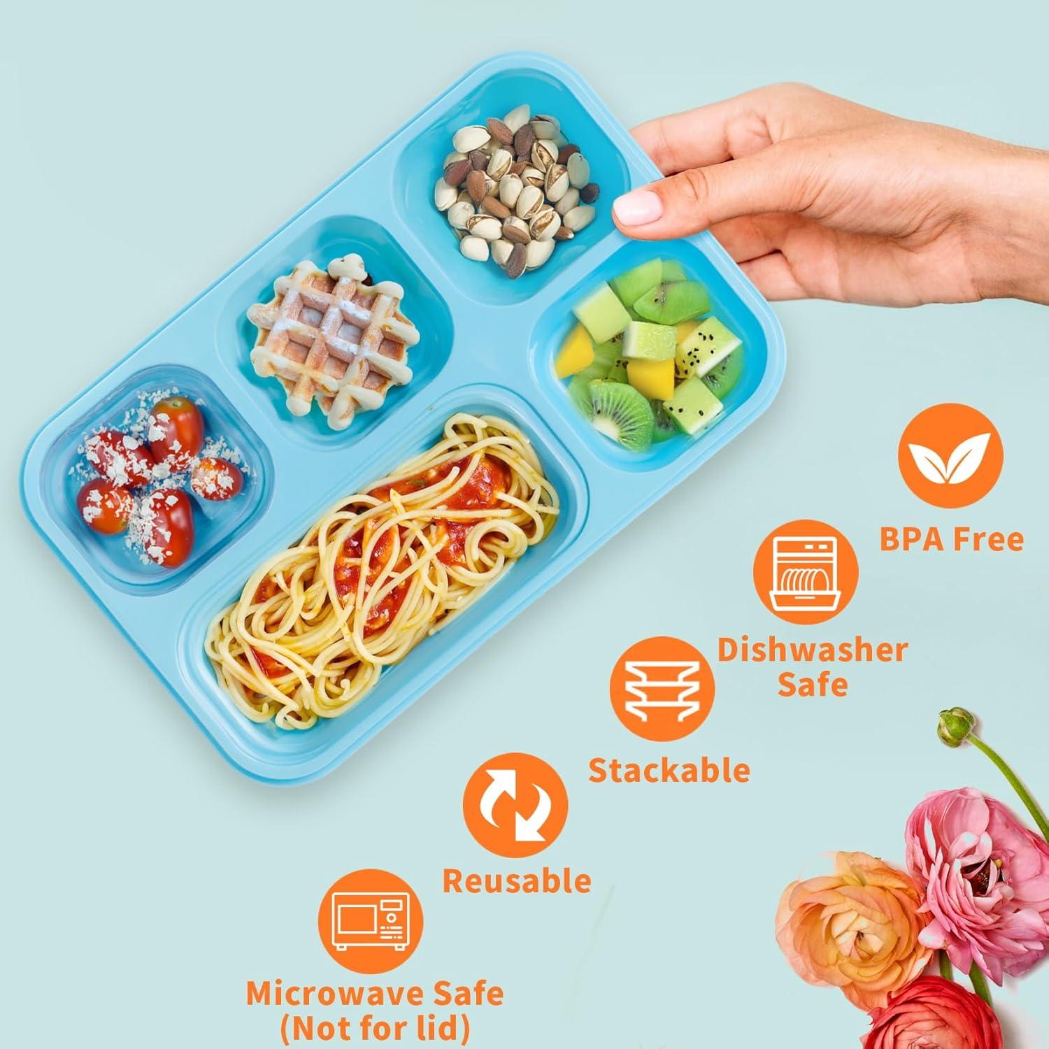 Paquete de 4 cajas bento Ingcebo 5 compartimentos 1300ml