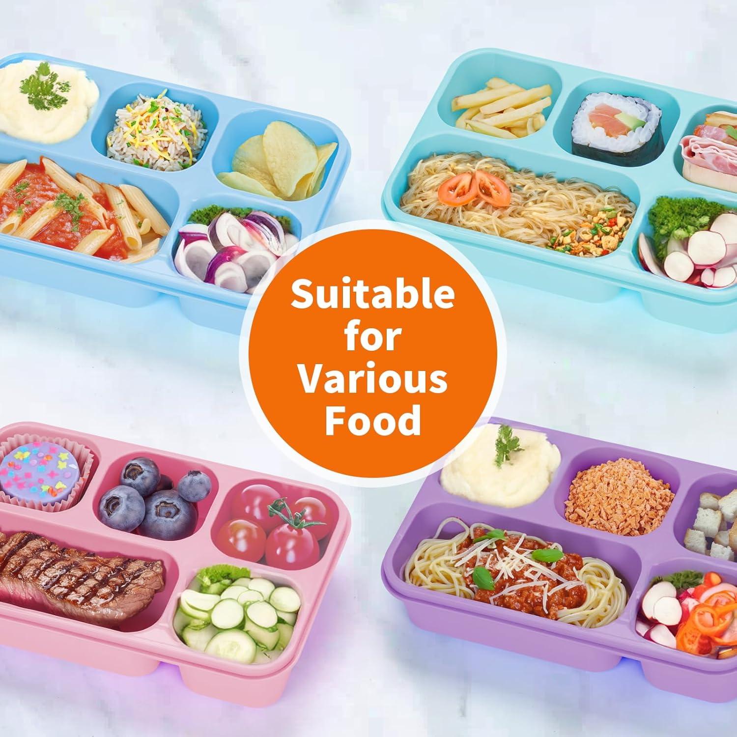 Paquete de 4 cajas bento Ingcebo 5 compartimentos 1300ml