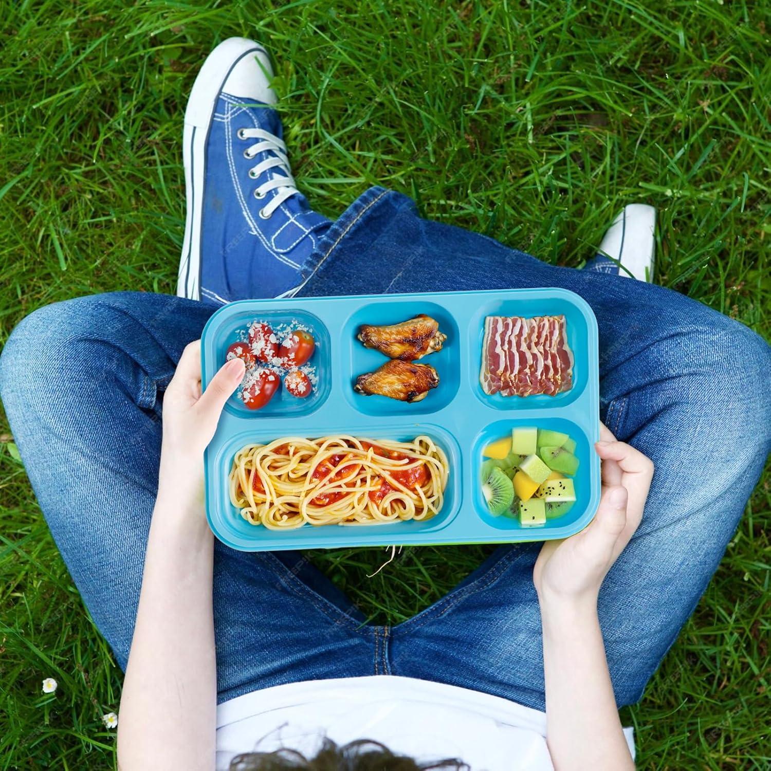 Paquete de 4 cajas bento Ingcebo 5 compartimentos 1300ml