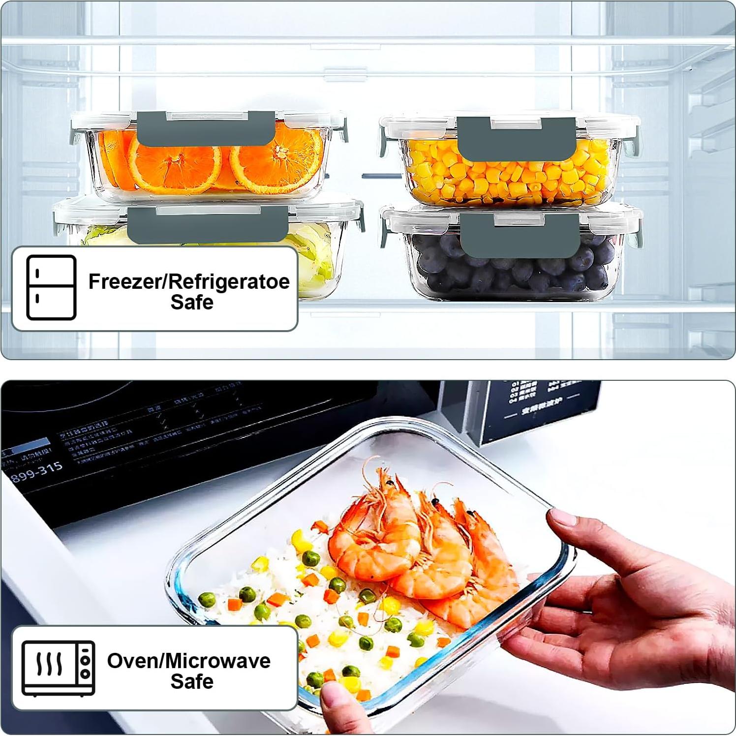 Contenedores de Vidrio Herméticos VERONES 10 Piezas 12oz y 34oz