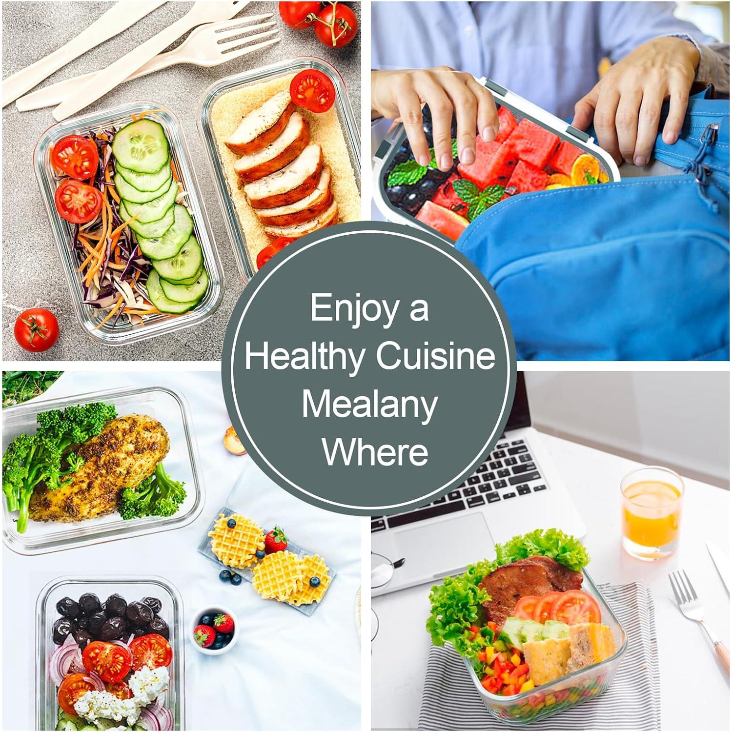 Contenedores de Vidrio Herméticos VERONES 10 Piezas 12oz y 34oz