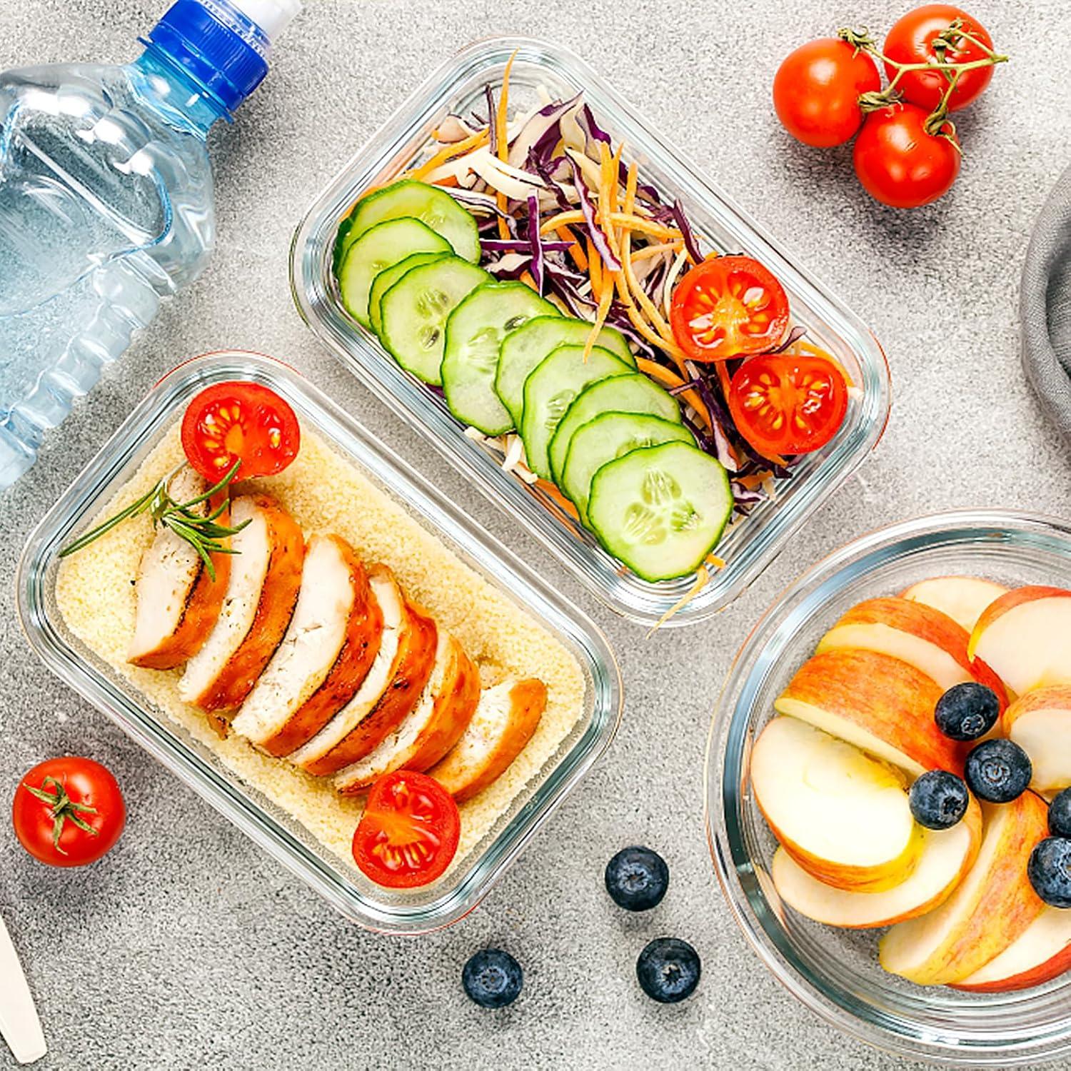 Contenedores de Vidrio Herméticos VERONES 10 Piezas 12oz y 34oz