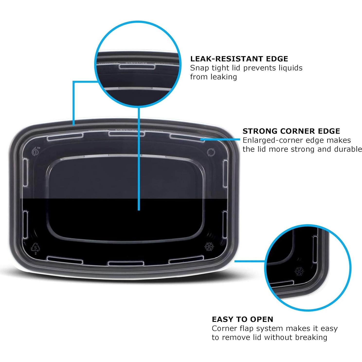 Contenedores de Preparación de Comidas Freshware 15 Pzas 828 ml