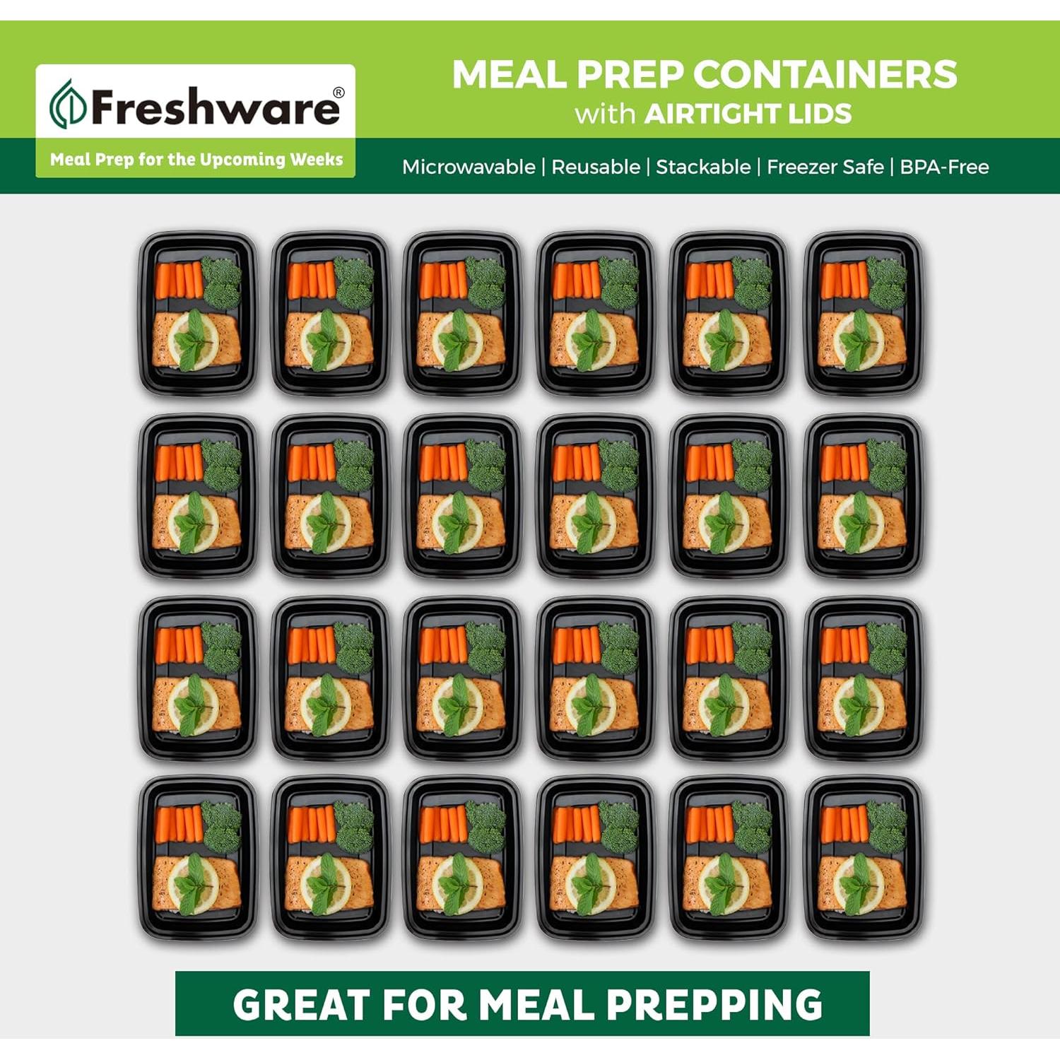 Contenedores de Preparación de Comidas Freshware 50 Pzs 828 ml