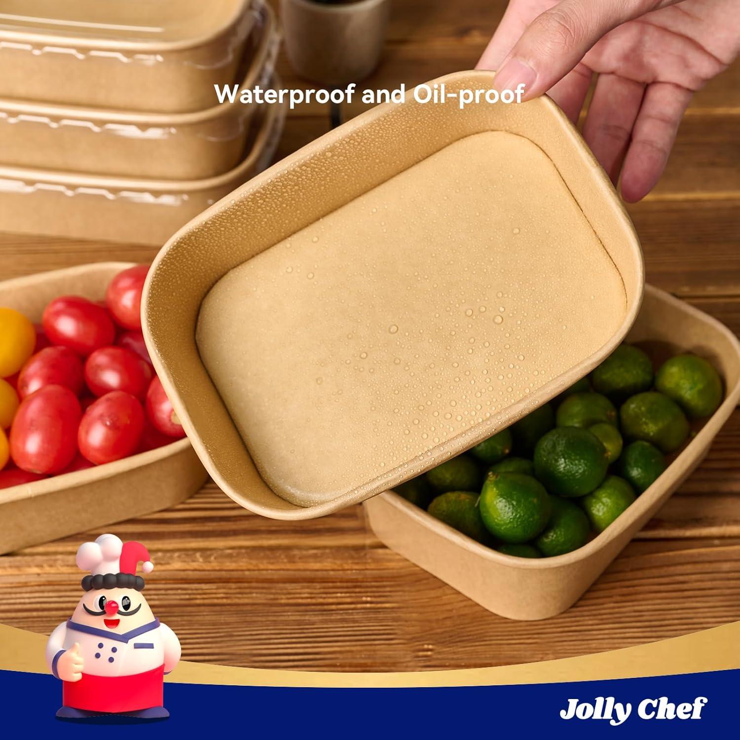 Contenedores de Comida Desechables JOLLY CHEF 50 Paquete 709ml