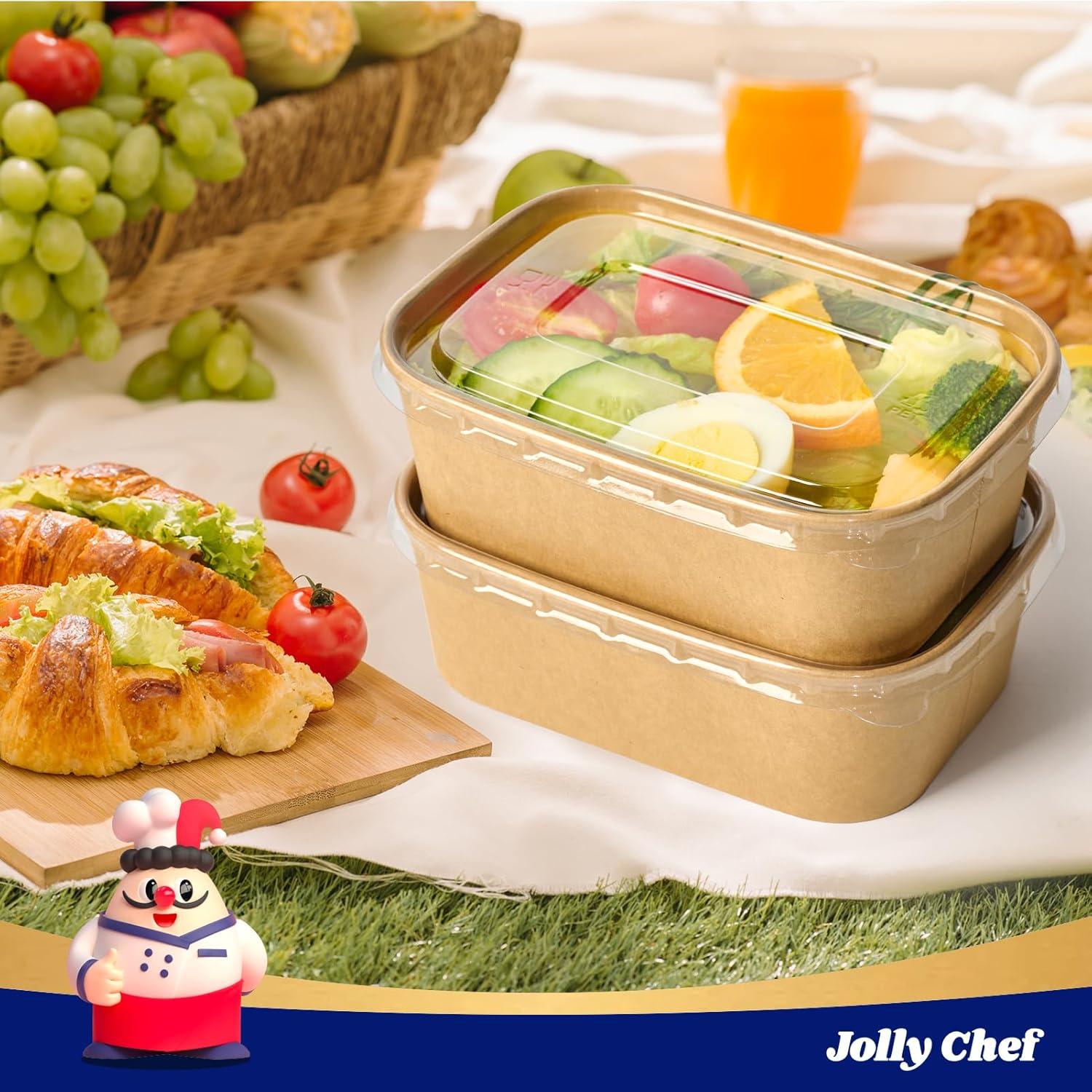 Contenedores de Comida Desechables JOLLY CHEF 50 Paquete 709ml