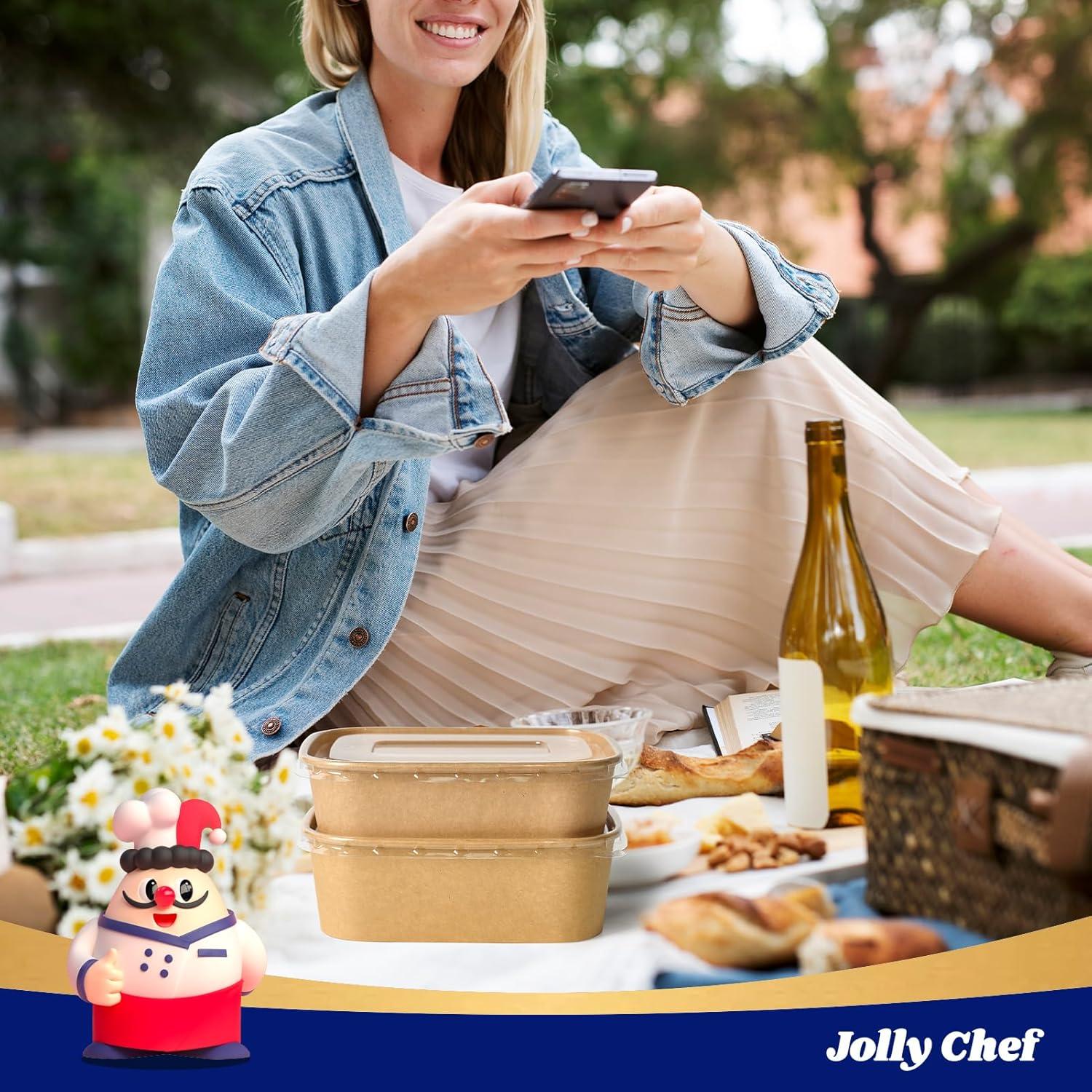 Contenedores de Comida Desechables JOLLY CHEF 50 Paquete 709ml