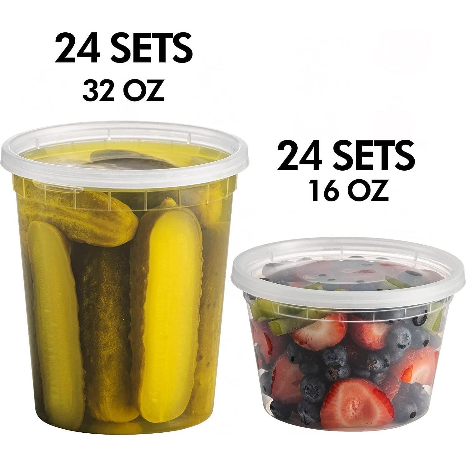 JoyServe Contenedores de Almacenamiento de Comida 48 Juegos 16-32 Oz