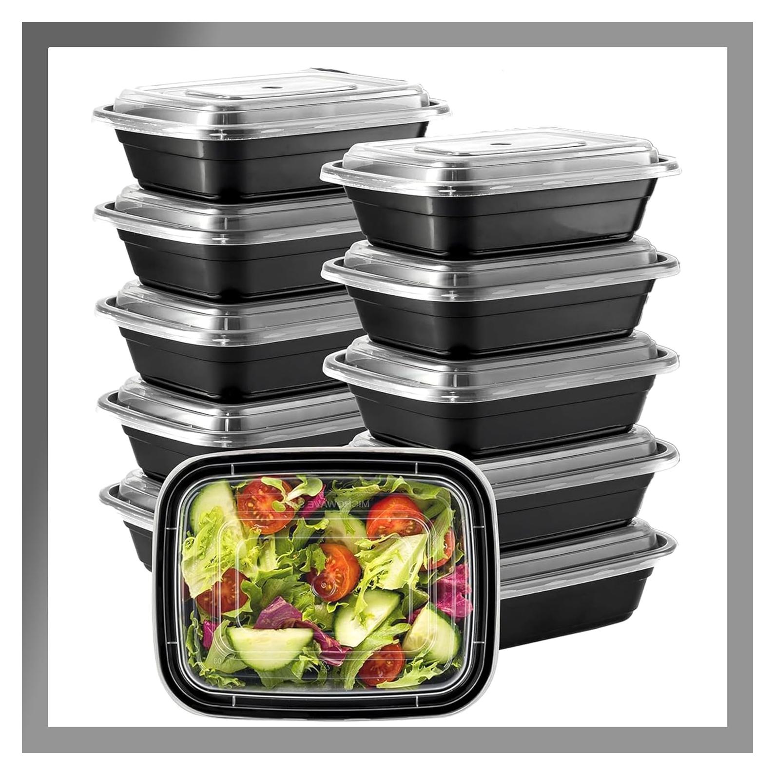 Contenedores de Comida Pokanic 10 Set 16 oz Apilables y a Prueba de Fugas