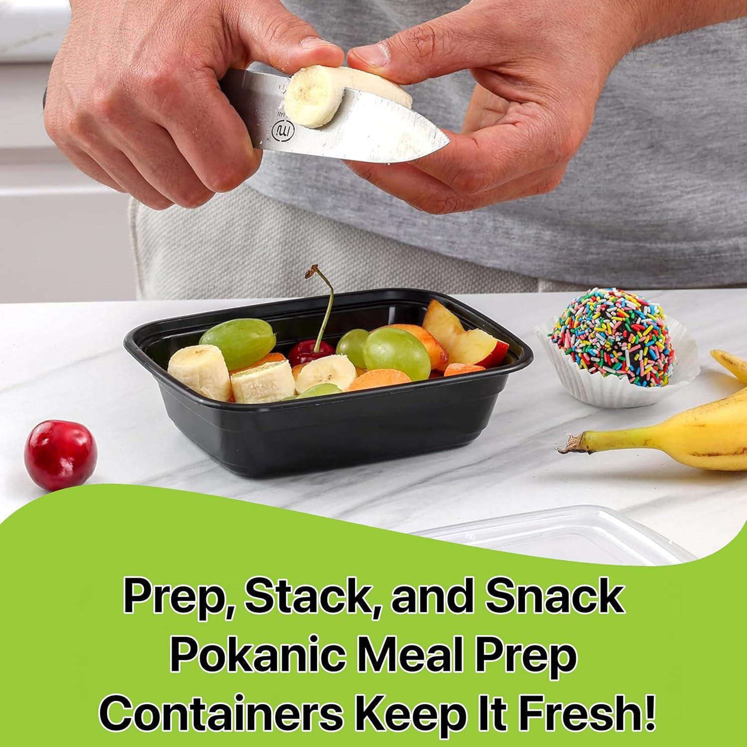 Contenedores de Comida Pokanic 10 Set 16 oz Apilables y a Prueba de Fugas