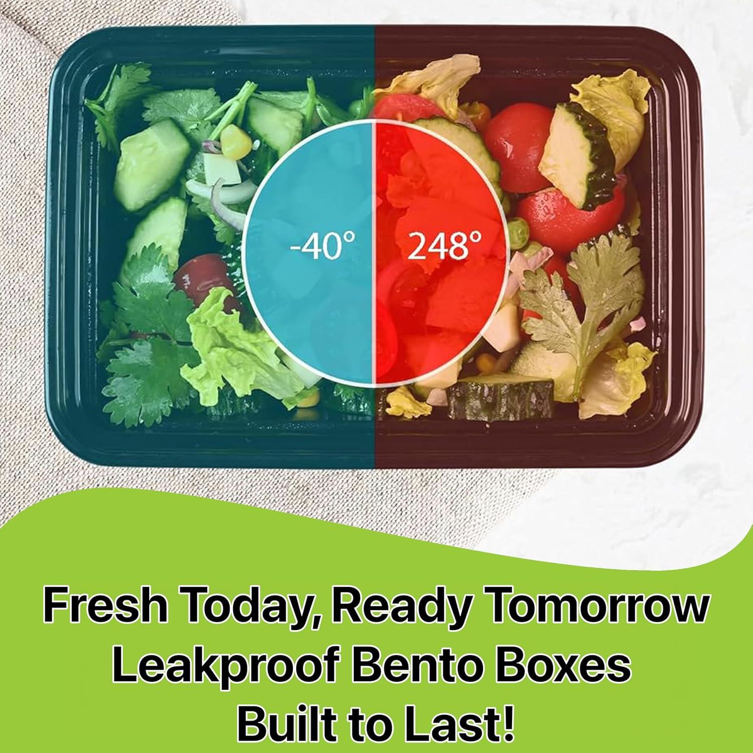 Contenedores de Comida Pokanic 10 Set 16 oz Apilables y a Prueba de Fugas