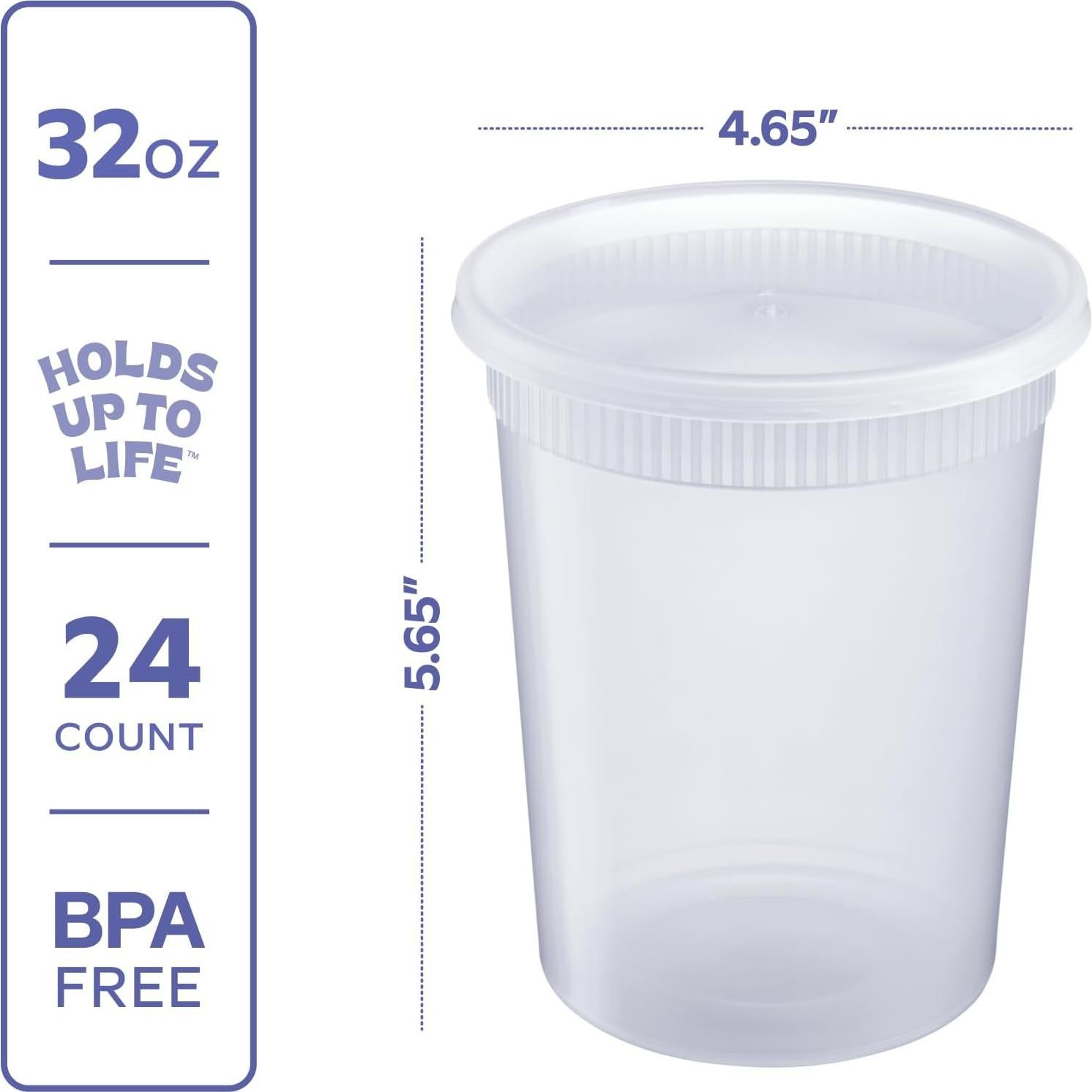 Contenedores de Plástico Desechables Comfy 32 oz - 24 Piezas