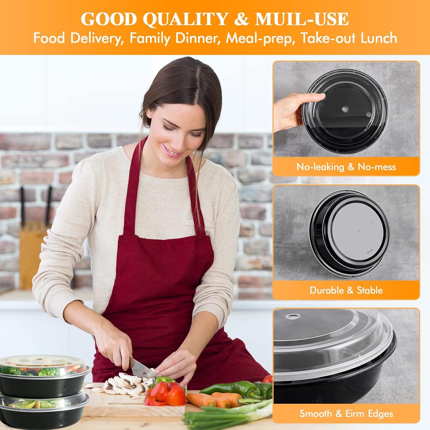 MUCHII 50 Contenedores Desechables 24 oz para Comidas