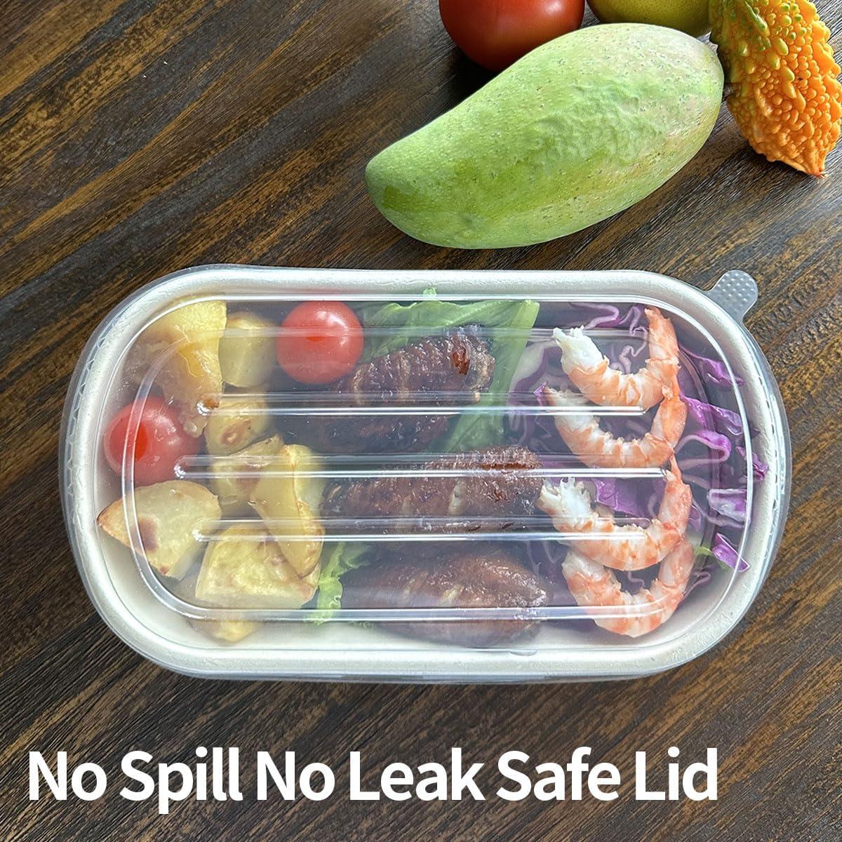 Paquete de 50 Contenedores Desechables AICHEF 32 oz con Tapa