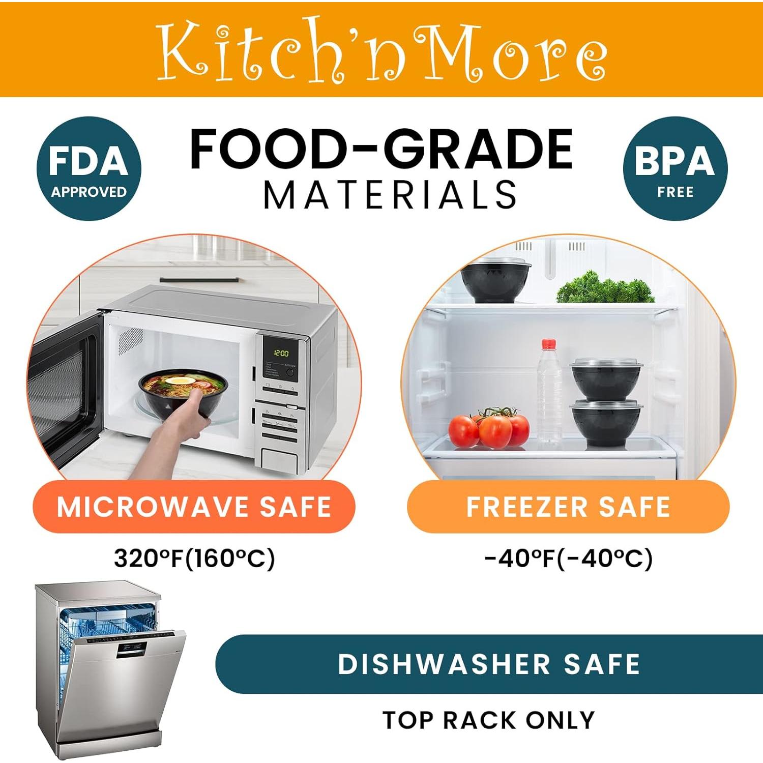 Tazones de Preparación de Comidas Kitch’nMore 36 oz 30 Pack