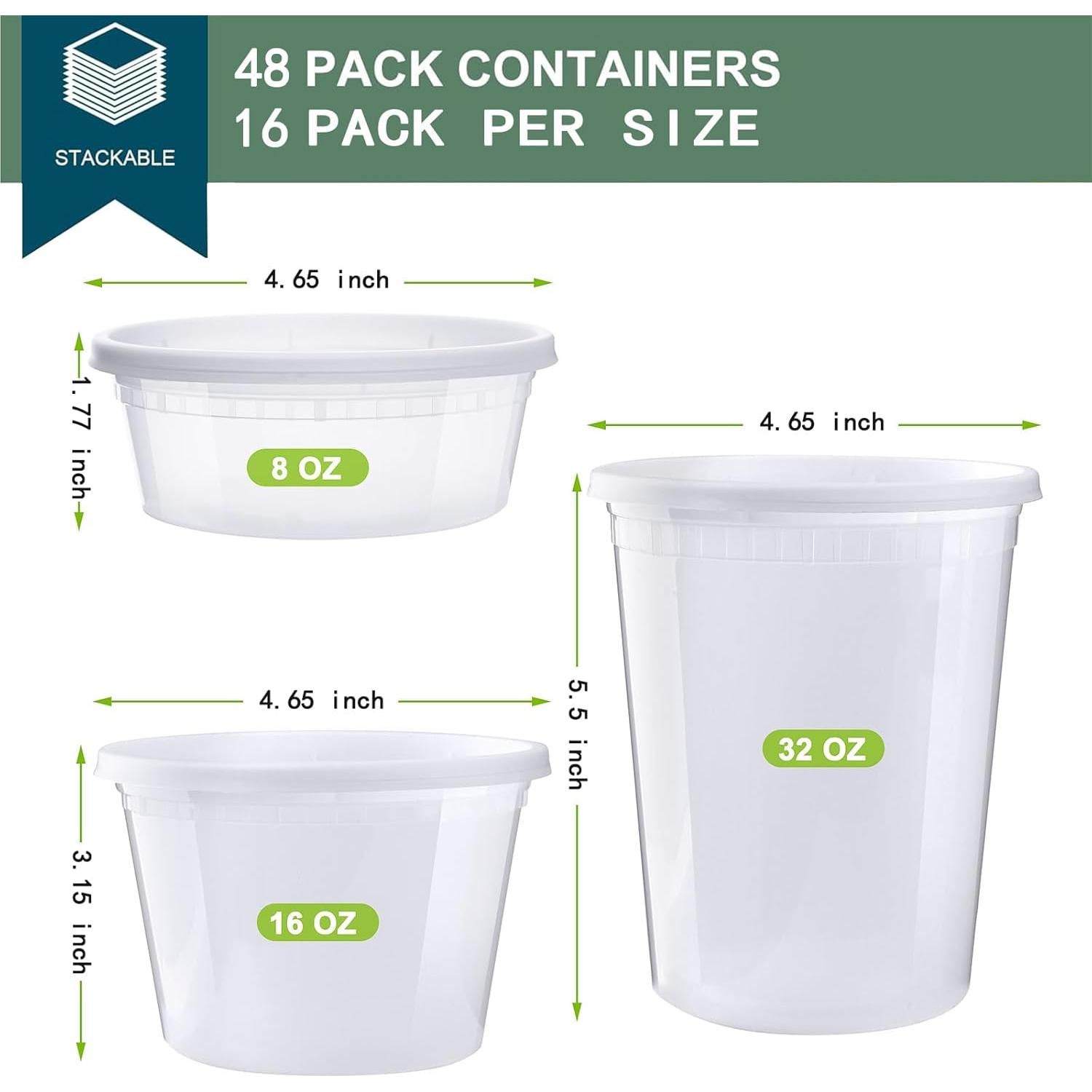 Contenedores Deli VIVIGU 48 Juegos 0.24-0.95 L A Prueba de Fugas