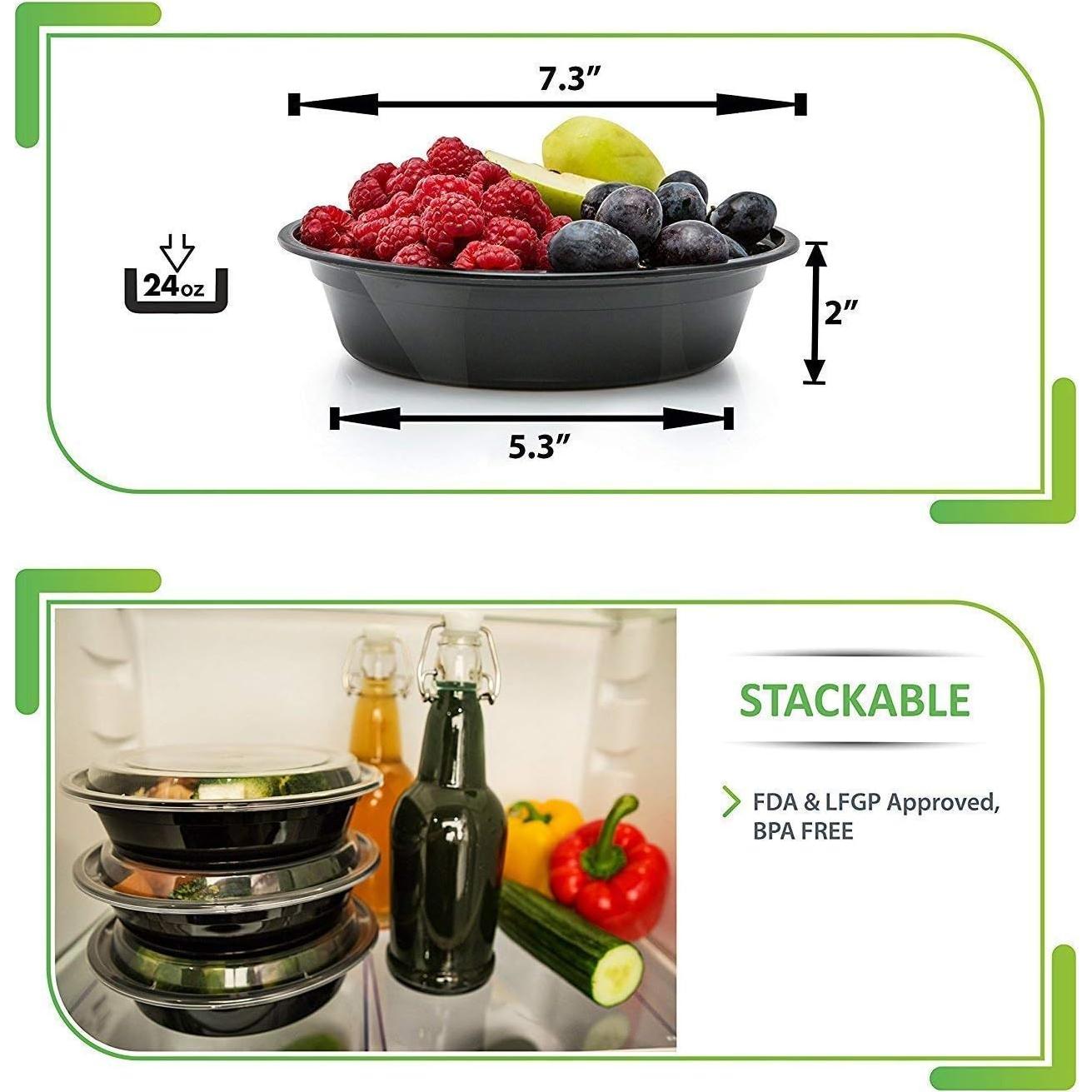 PrepNaturals 30 Contenedores Plásticos 24 Oz Libre BPA