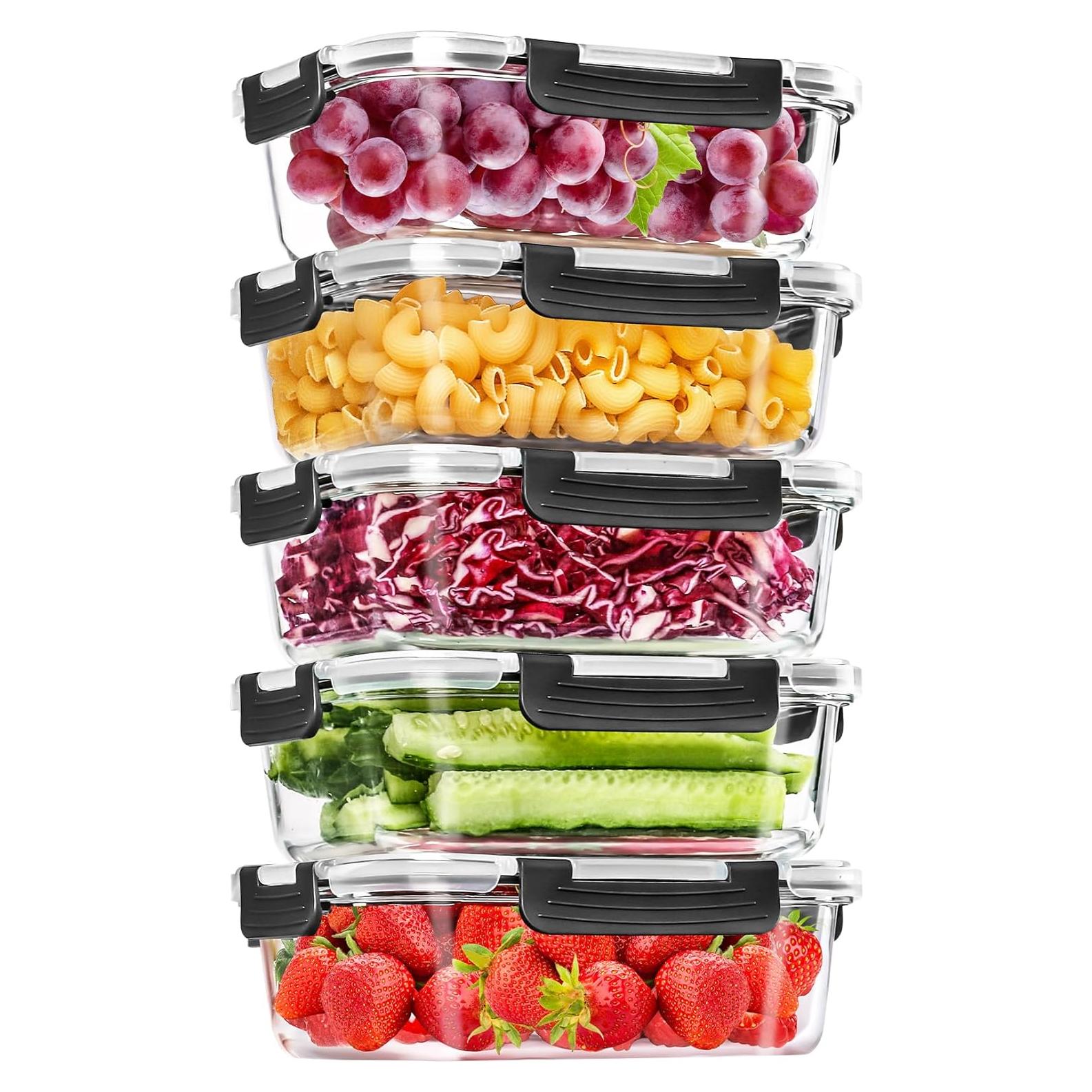 Contenedores de Almacenamiento de Vidrio Skroam 5 Piezas 1040 ML