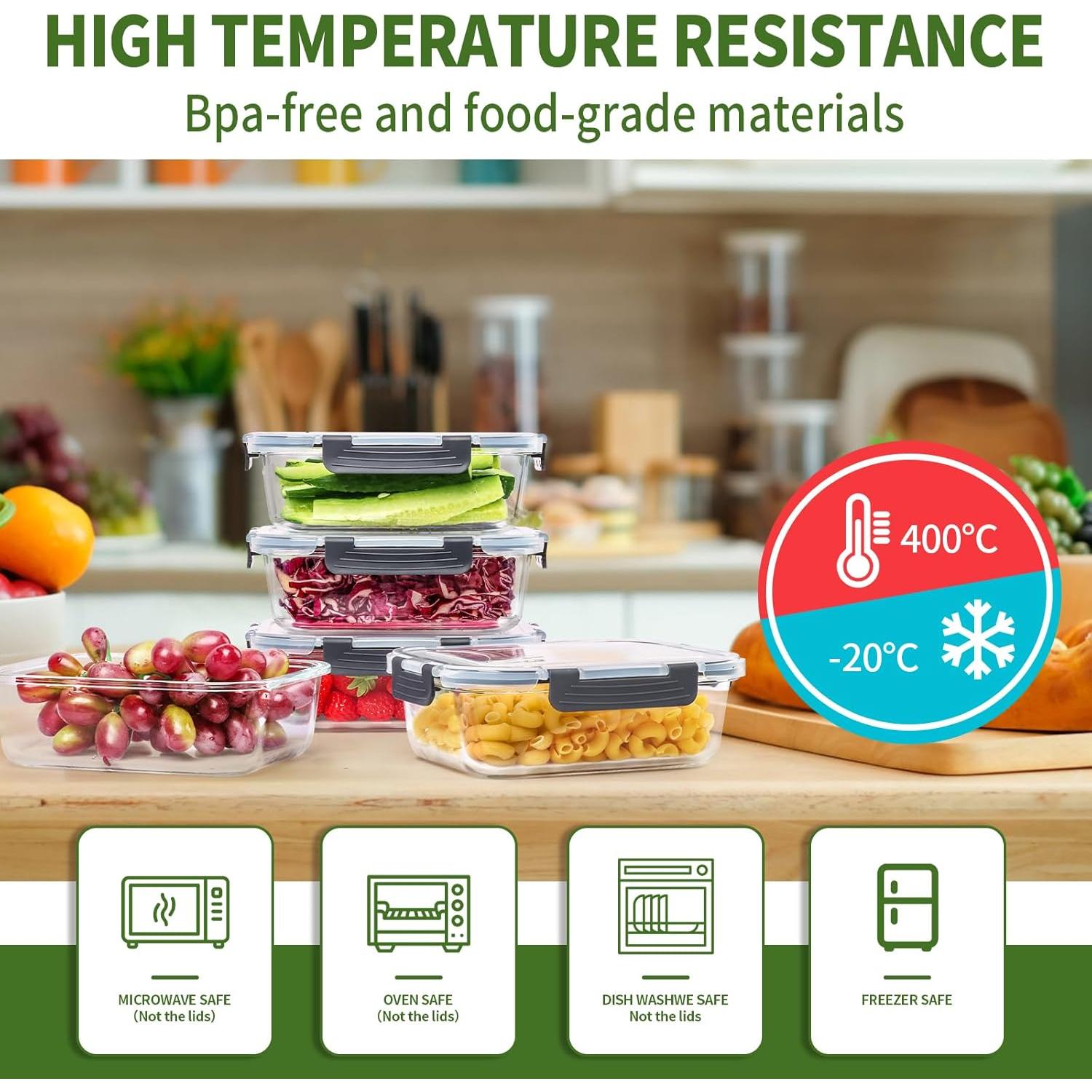 Contenedores de Almacenamiento de Vidrio Skroam 5 Piezas 1040 ML