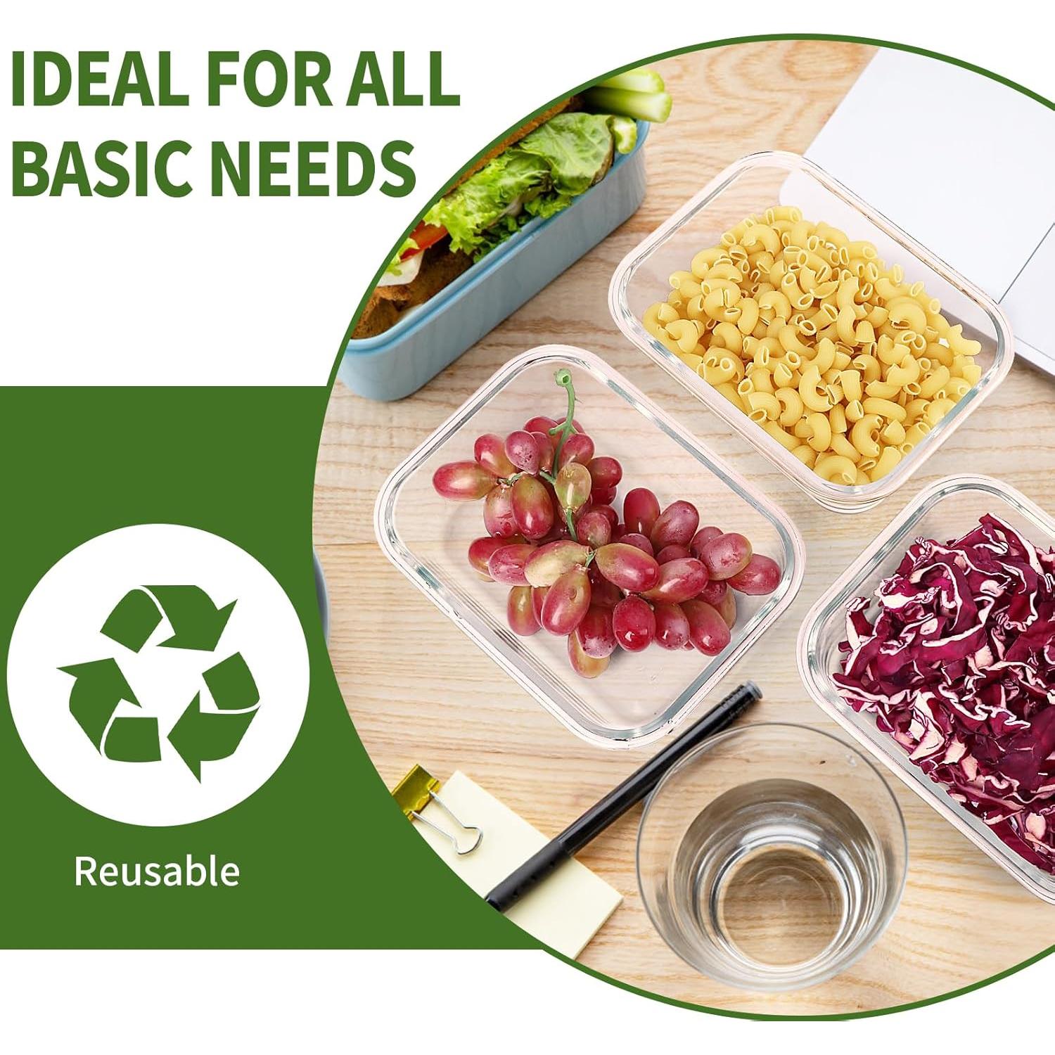 Contenedores de Almacenamiento de Vidrio Skroam 5 Piezas 1040 ML