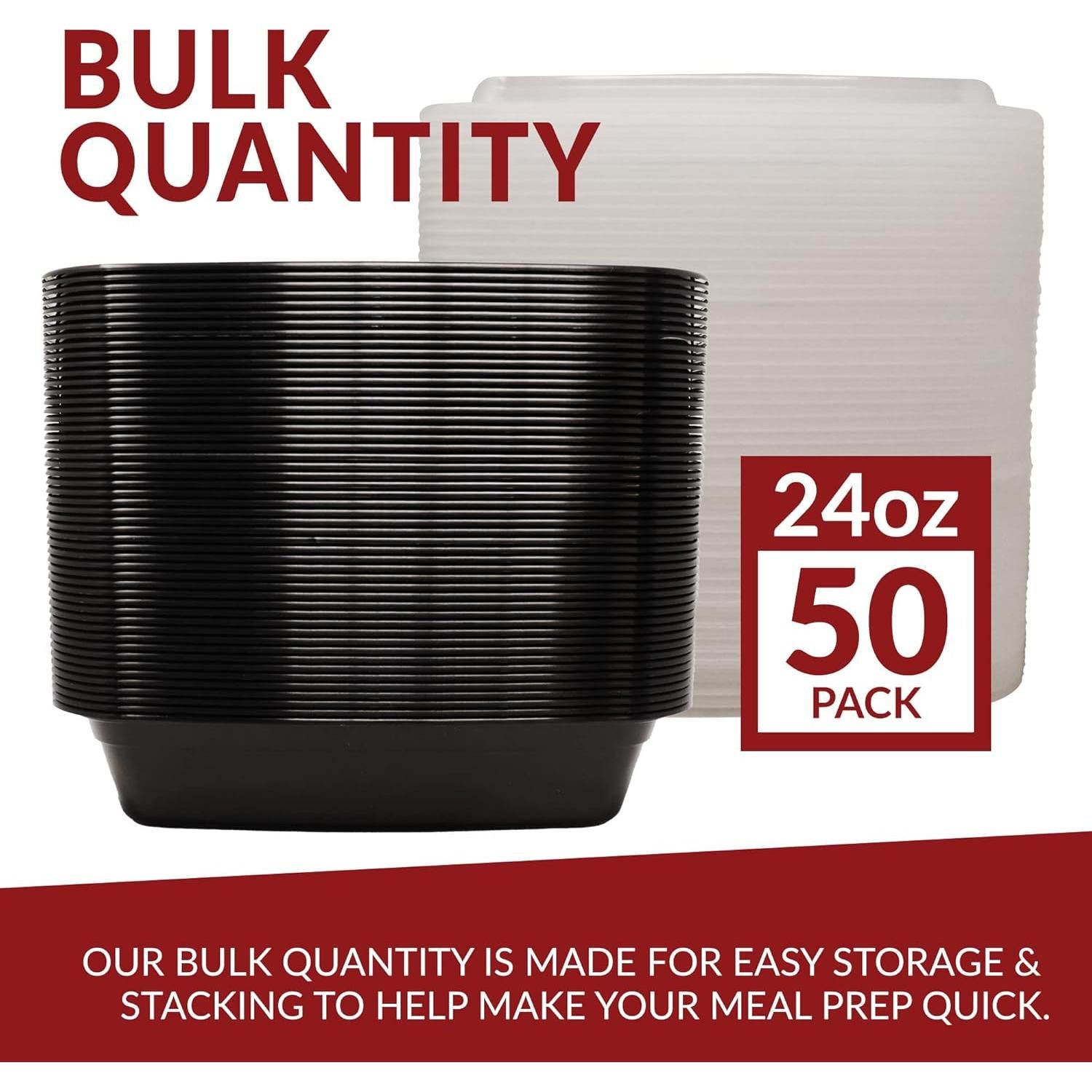 Contenedores de Comida Reli. 24 oz | Paquete de 50 | Rectangulares