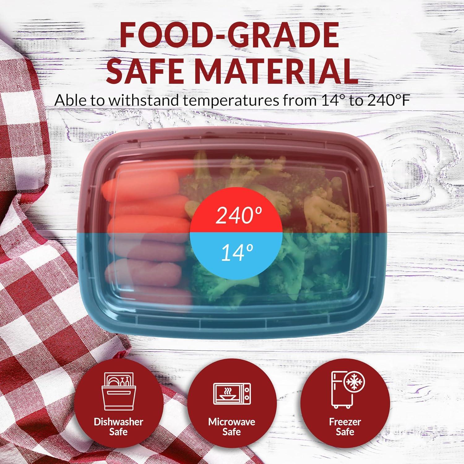 Contenedores de Comida Reli. 24 oz | Paquete de 50 | Rectangulares