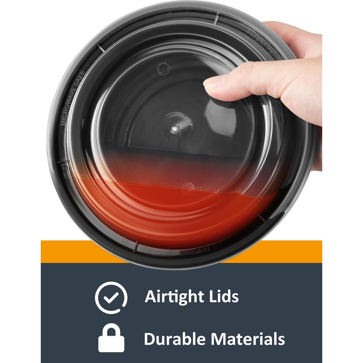 50 Sets Contenedores de Comida 24oz NEEBAKE Apto Microondas