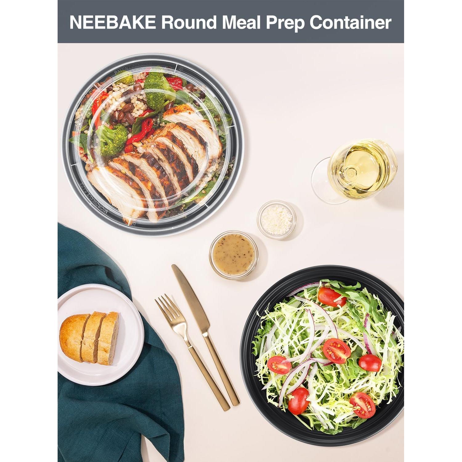 50 Sets Contenedores de Comida 24oz NEEBAKE Apto Microondas