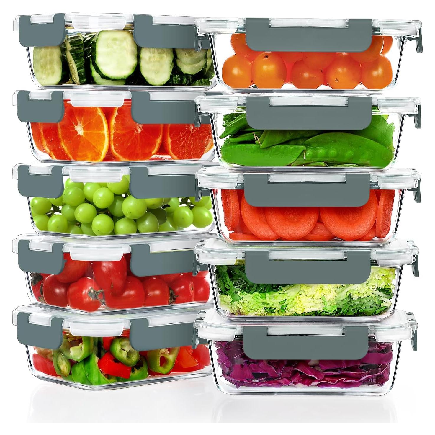 10 Envases de Vidrio Herméticos VERONES 625ml para Comidas