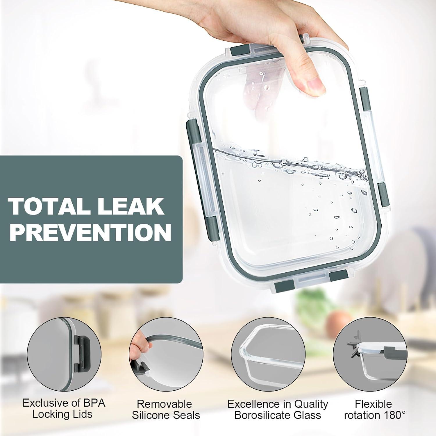 10 Envases de Vidrio Herméticos VERONES 625ml para Comidas