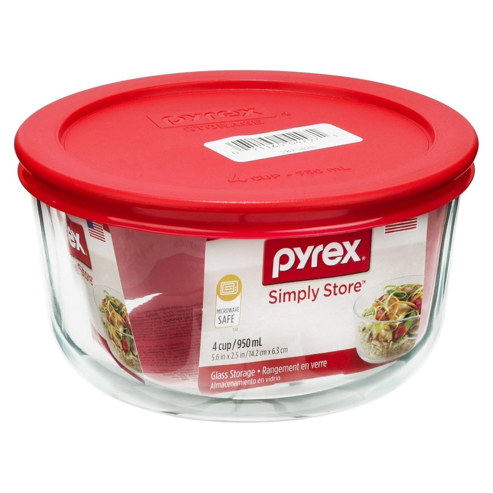 Contenedor de Almacenamiento de Vidrio Pyrex 4 Tazas Redondo