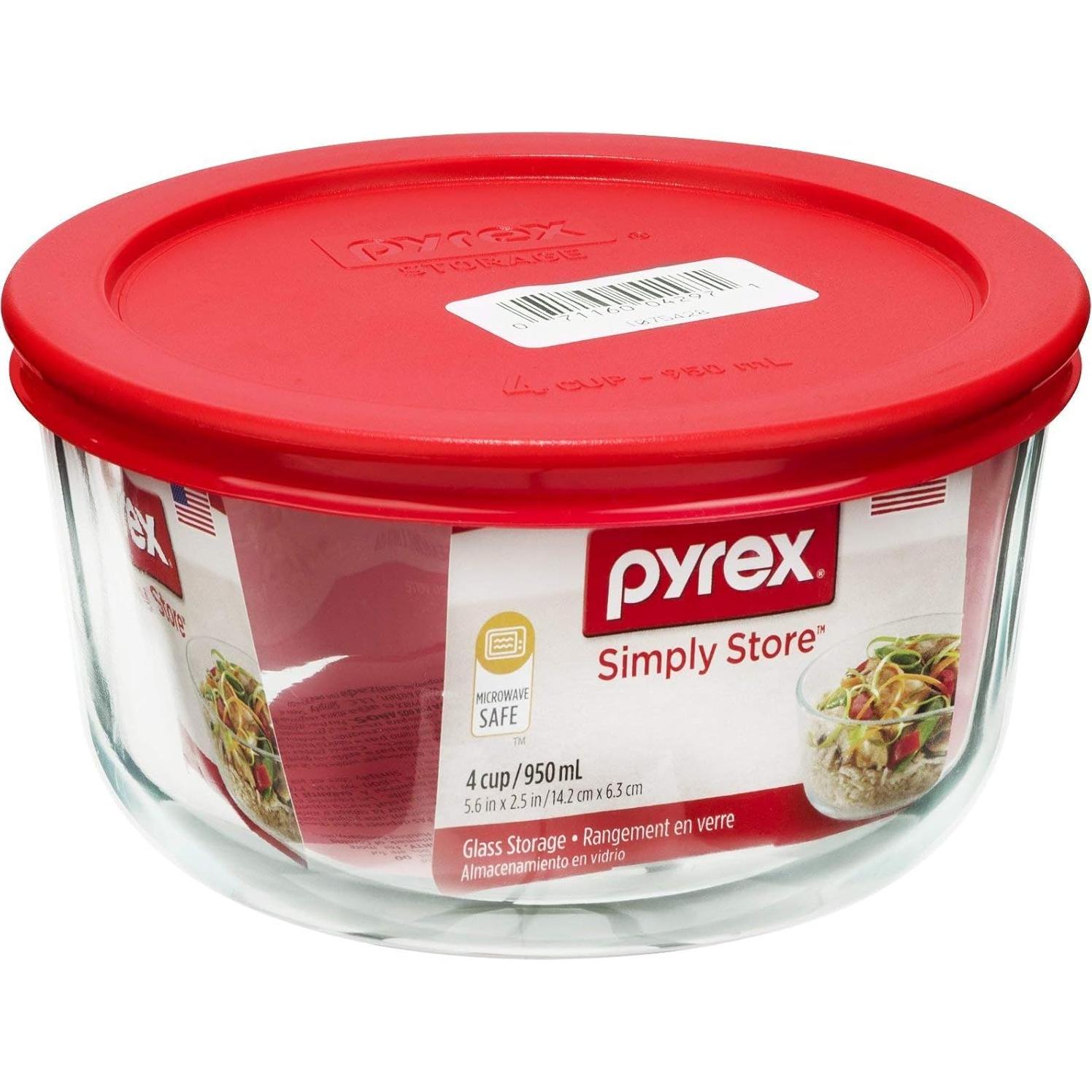 Contenedor de Almacenamiento de Vidrio Pyrex 4 Tazas Redondo