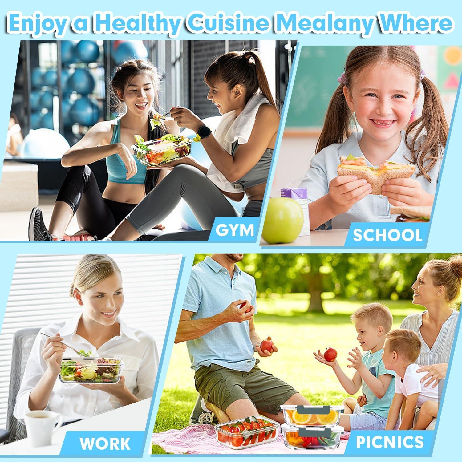 Envases de Vidrio Herméticos VERONES 5 Piezas 1020ml Gris