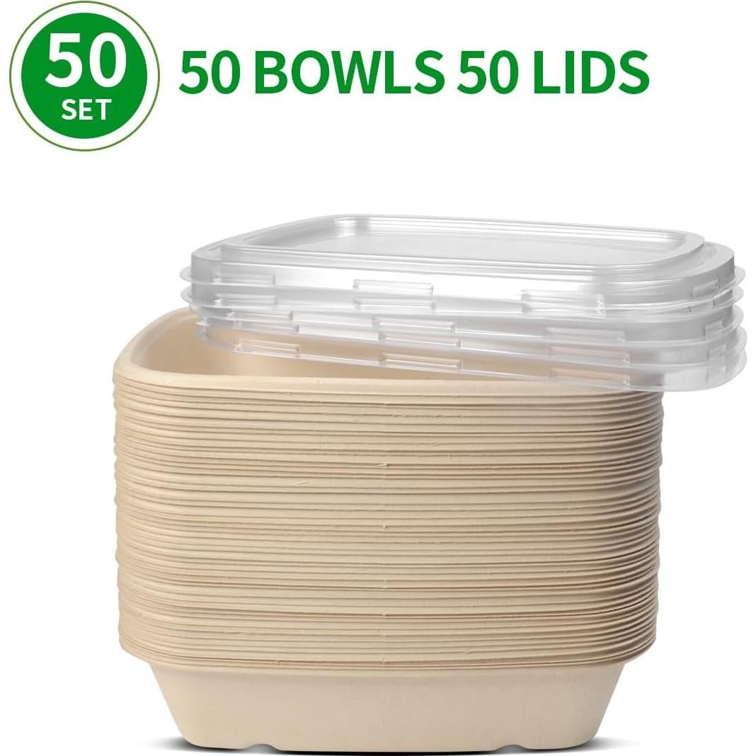 Tazones de Papel para Comida Bloomoon 32 oz 50 Piezas