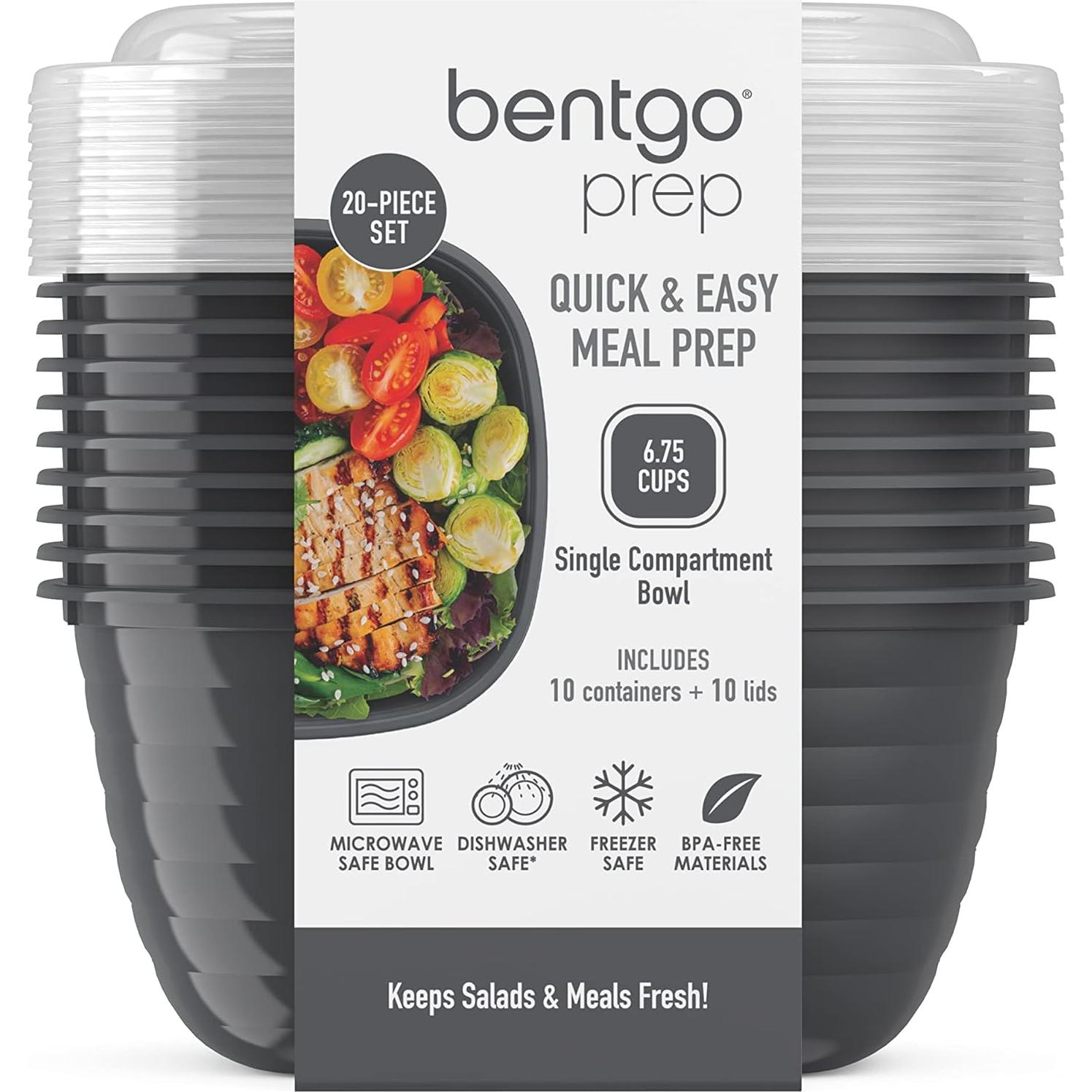 Tazones de Preparación de Comidas Bentgo Prep - 10 Piezas Grafito