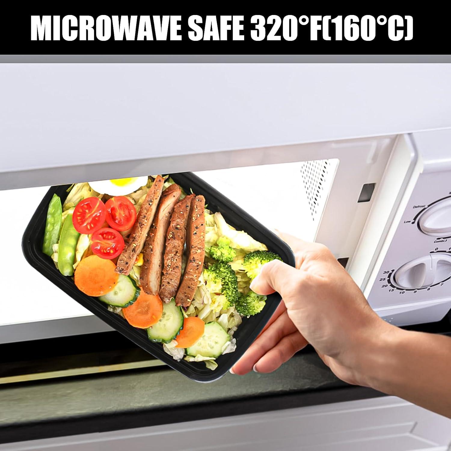 100 Contenedores de Alimentos 24 oz. Lifetime Supplies - A Prueba de Microondas y Lavavajillas