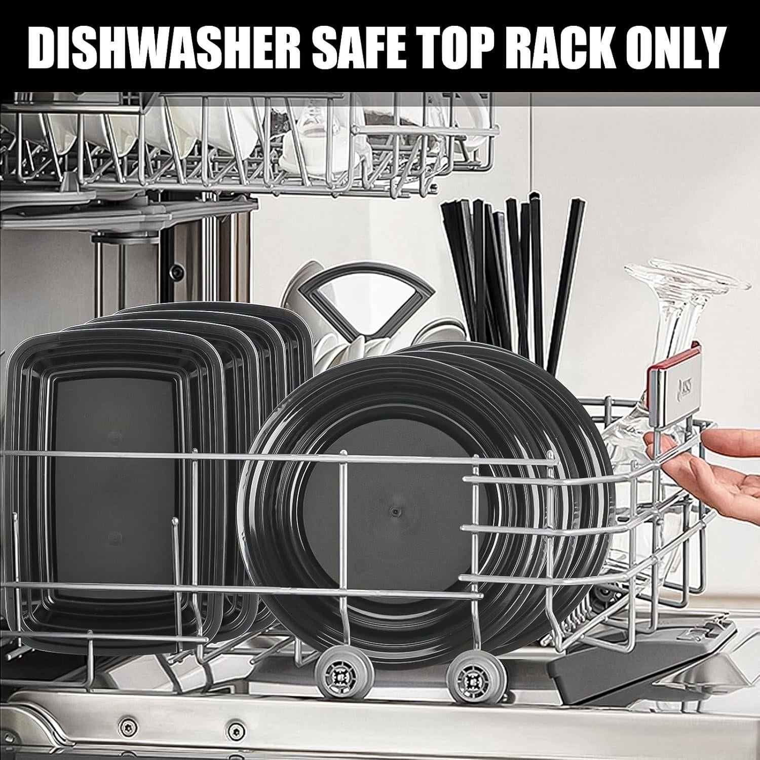 100 Contenedores de Alimentos 24 oz. Lifetime Supplies - A Prueba de Microondas y Lavavajillas