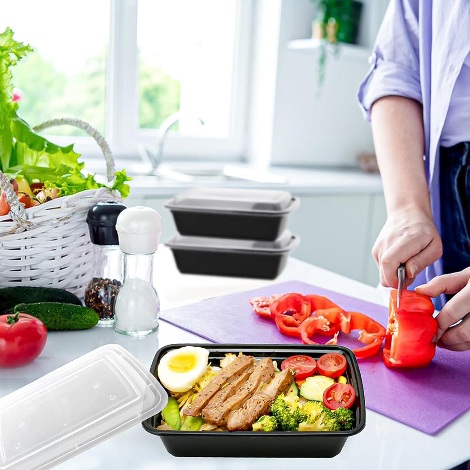 100 Contenedores de Alimentos 24 oz. Lifetime Supplies - A Prueba de Microondas y Lavavajillas