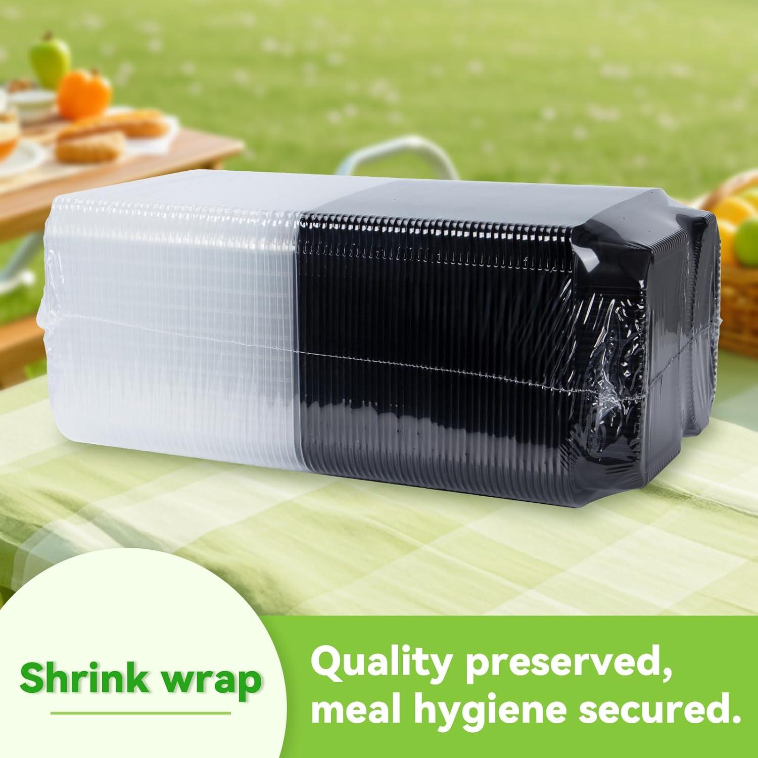 Envases Reutilizables FRESHPAK 40oz 2 Compartimentos Negros