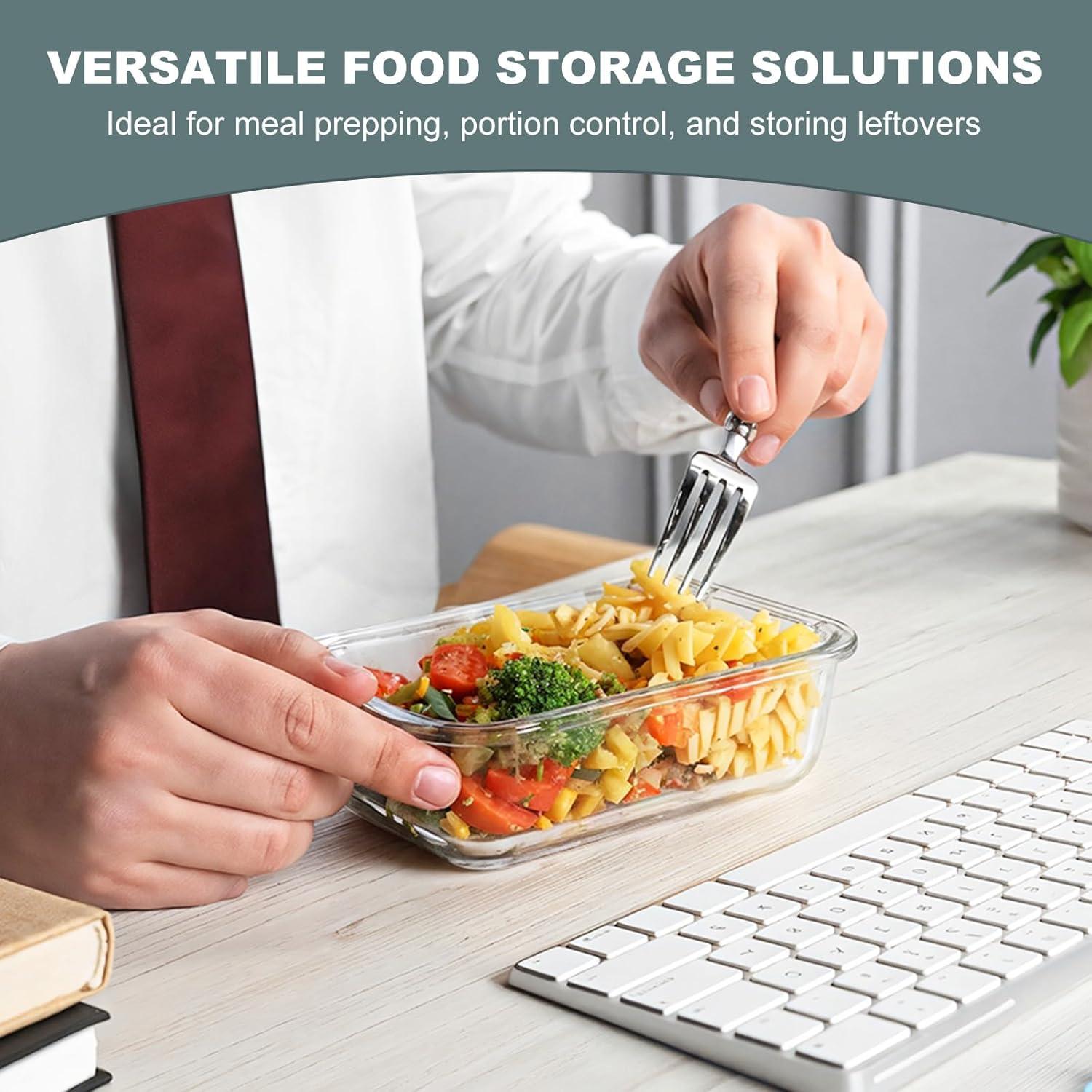 Paquete de 10 Contenedores de Almacenamiento de Vidrio KOMUEE