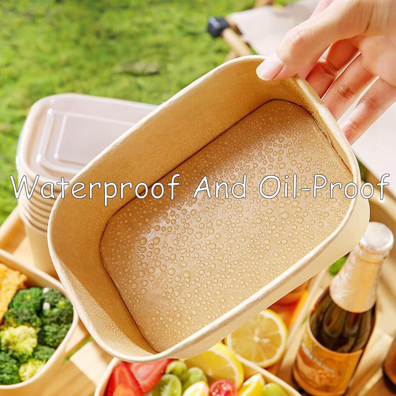 Paquete de 50 Cuencos Desechables FISDEN 25 OZ con Tapas